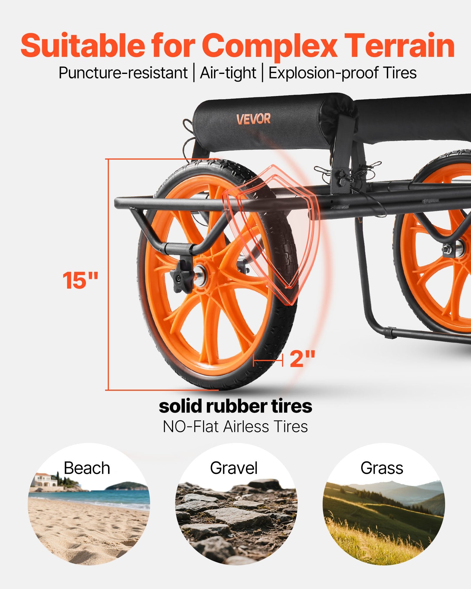 Kayak Cart, 330 Lbs Load Capacity, Canoe Cart Dolly With 15-inch Solid Rubber Tires &amp; Kickstand, Assembles &amp; Disassembles Within Seconds, Paddle Board Trolley For Kayaks, Canoes, Paddleboards