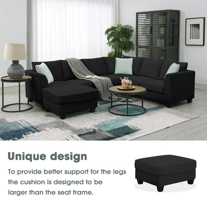 112 87 Sectional Sofa Couches, 7 Seats Modular Living Room Sets