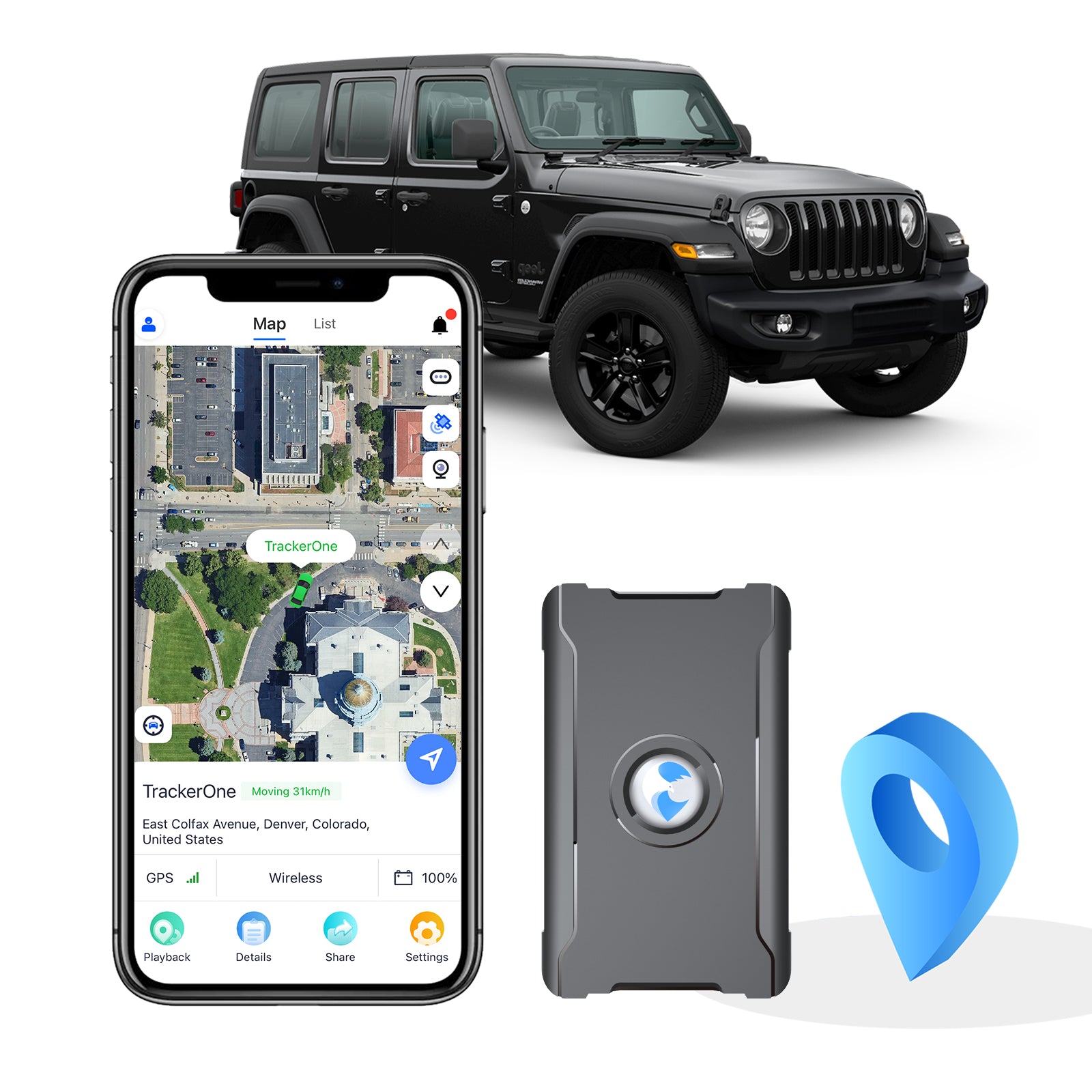 Anti-Theft Hidden GPS Tracker With Remote Control Real-Time Vehicle Tracker For Car, Truck, Motorcycle &amp; Luggage, Subscription Required